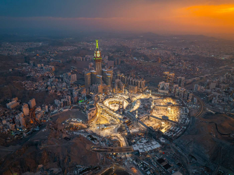 A scenic view of a landmark in Saudi Arabia